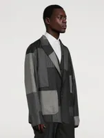 Wool-Blend Jacket Pinstriped Print