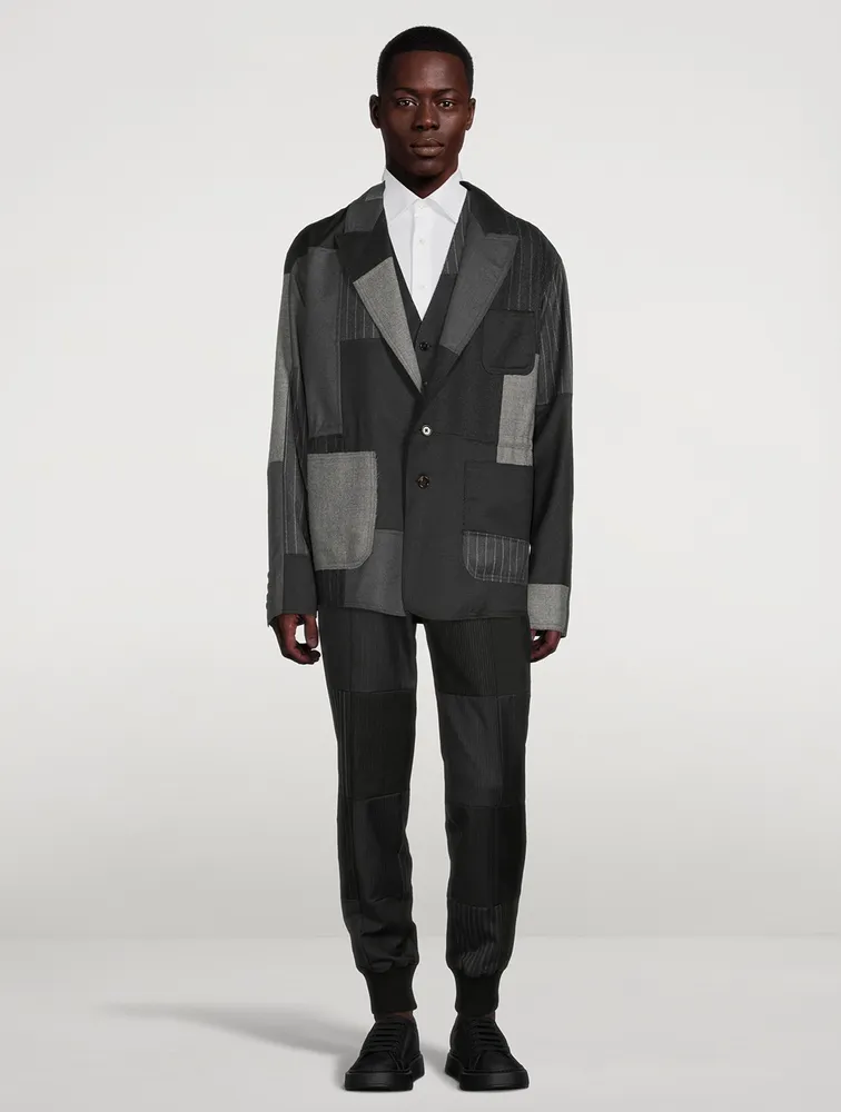 Wool-Blend Jacket Pinstriped Print