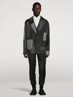 Wool-Blend Jacket Pinstriped Print
