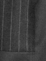 Wool-Blend Jacket Pinstriped Print