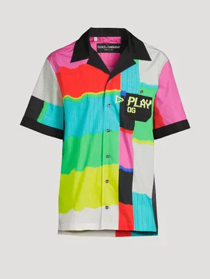 Bowling Shirt TV Technicolour Print