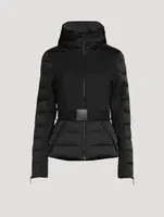 San Luis Belted Satin Down Jacket