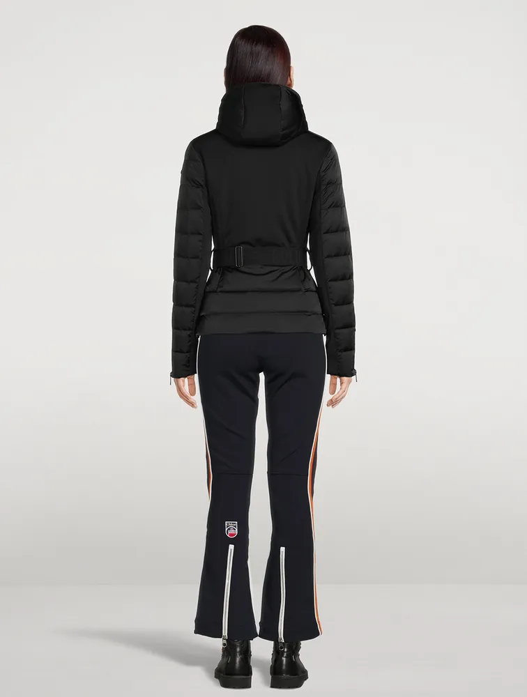 San Luis Belted Satin Down Jacket