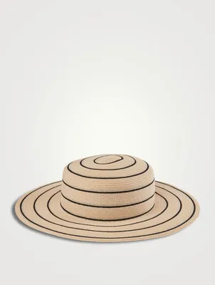 Colette Packable Straw Boater Hat