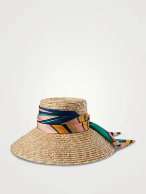 Annabelle Straw Sun Hat With Satin Band