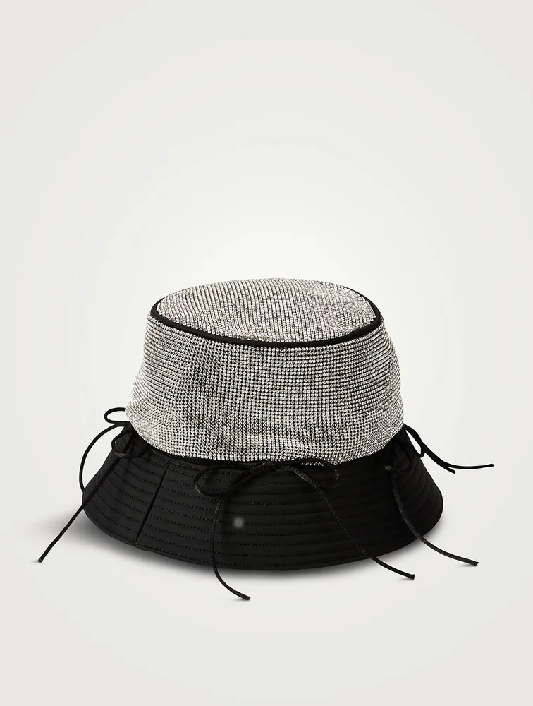 Crystal Mesh Bow Bucket Hat