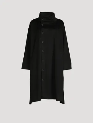 Scrunch-Neck Wool And Cashmere Coat