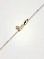 14K Gold Groovy Evil Eye Necklace With Diamonds