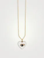 14K Gold Heart Necklace With Sapphire