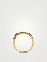 14K Gold Large Love Ring With Sapphire
