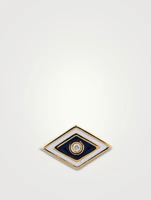 14K Gold Evil Eye Stud Earring With Diamond