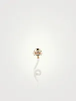 Groovy Tendril Earring With Rock Crystal
