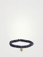 Beaded Bracelet With 14K Gold Diamond Sunflower Charm