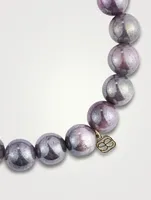 Beaded Bracelet With 14K Gold Diamond Star And Wing Charms