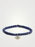 Beaded Bracelet With 14K Gold Diamond Charm