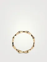 14K Gold Evil Eye Eternity Ring With Diamonds And Sapphire