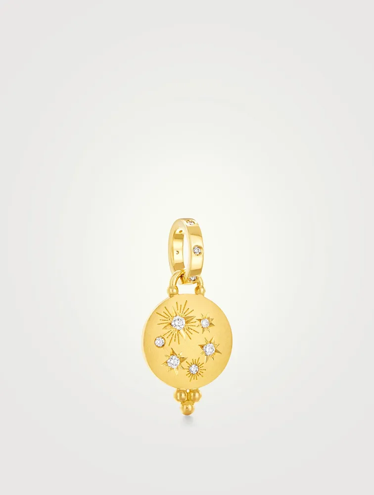 18K Gold Cosmos Pendant With Diamonds