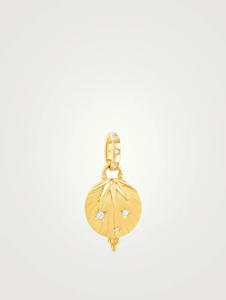 18K Gold Amor Pendant With Diamonds