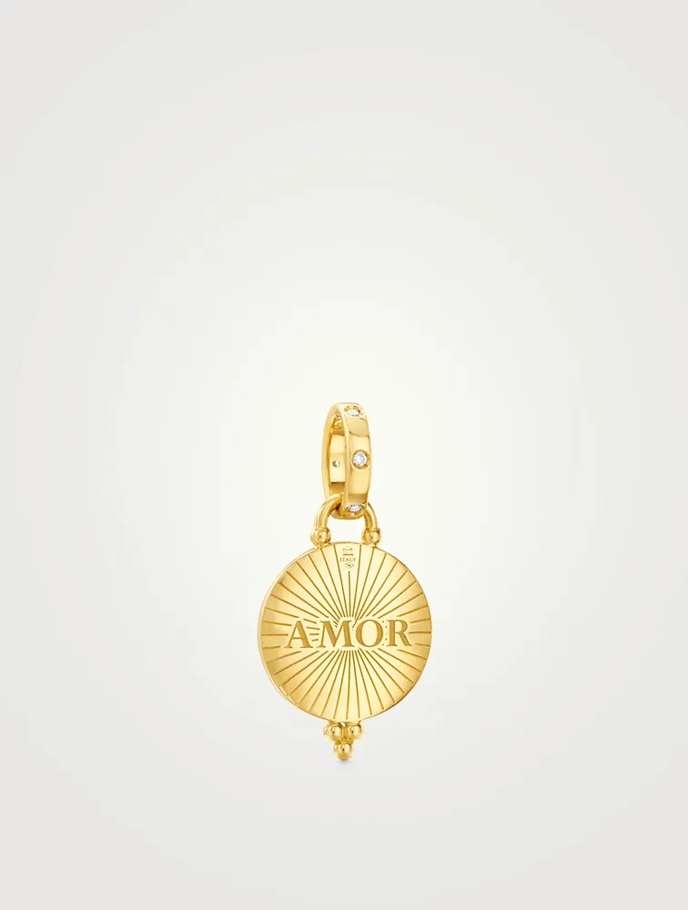 18K Gold Amor Pendant With Diamonds