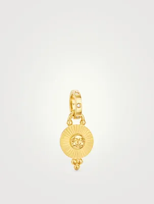 18K Gold Mini Sole Pendant With Diamonds