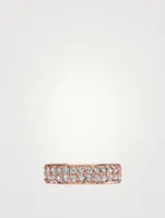 18K Rose Gold Two Row Ear Cuff With Diamonds