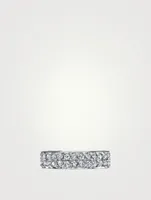 18K White Gold Two Row Ear Cuff With Diamonds