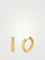 18K Yellow Gold Zoe Braided Huggie Hoop Earrings