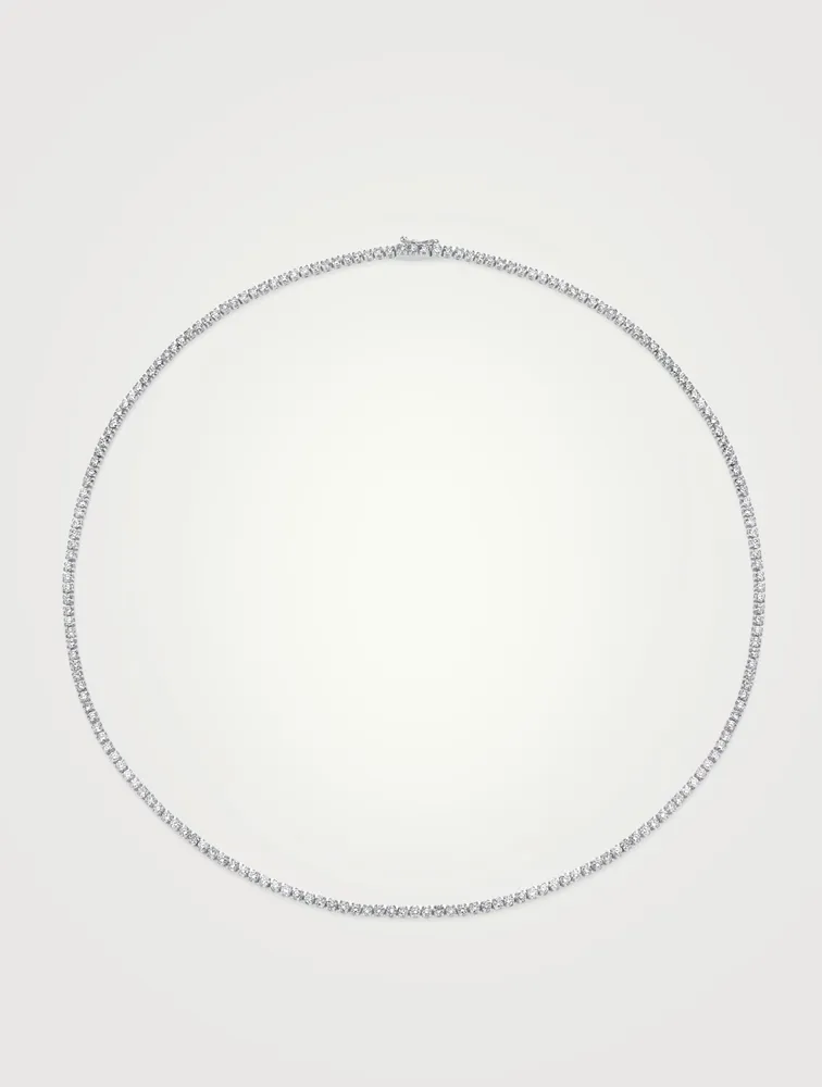 18K White Gold Hepburn Choker Necklace With Diamonds
