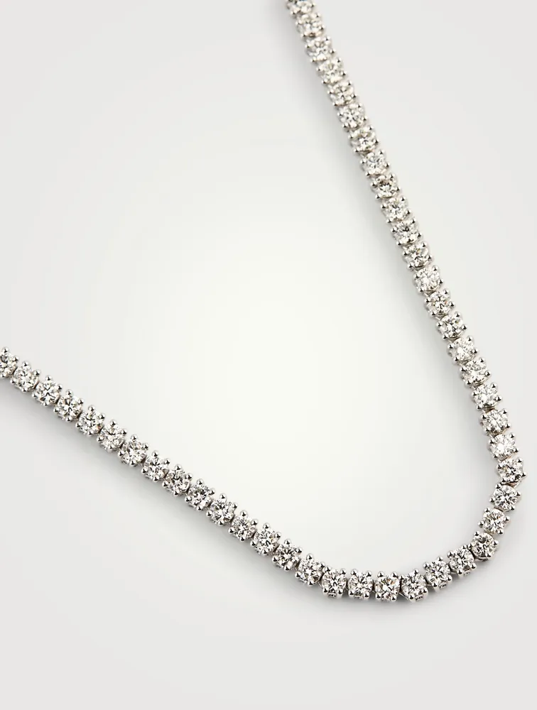 18K White Gold Hepburn Choker Necklace With Diamonds