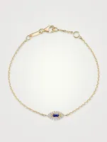 18K Yellow Gold Evil Eye Bracelet With Sapphire And Diamonds