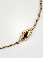 18K Yellow Gold Evil Eye Bracelet With Sapphire And Diamonds