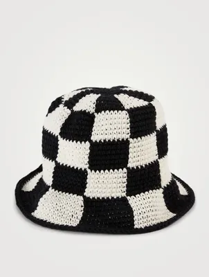 Checkmate Checkered Crochet Bucket Hat