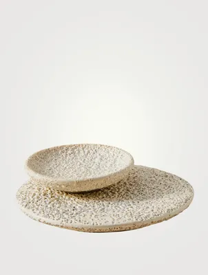 Vanity Reactive Glazed Stoneware Set of 2