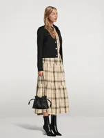 Indra Cross-Back Linen Midi Dress Check Print