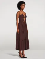 Rubi Lace-Up Backless Midi Dress