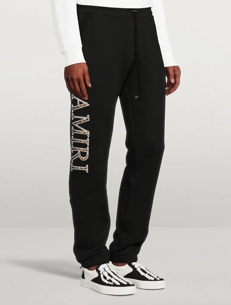 Cotton Sweatpants With Leopard Logo