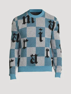 Cashmere Logo Sweater Check Print
