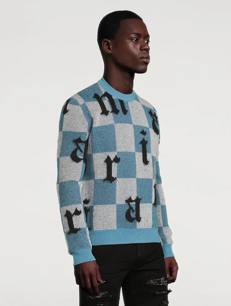 Cashmere Logo Sweater Check Print