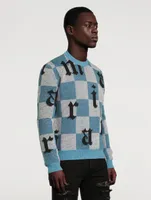 Cashmere Logo Sweater Check Print