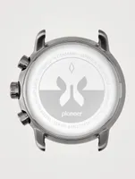 Pioneer Chronograph Stainless Steel Leather Strap Watch