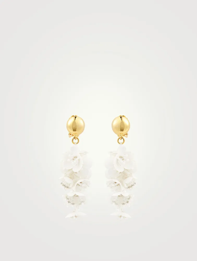 Jasmine Flower Clip-On Earrings