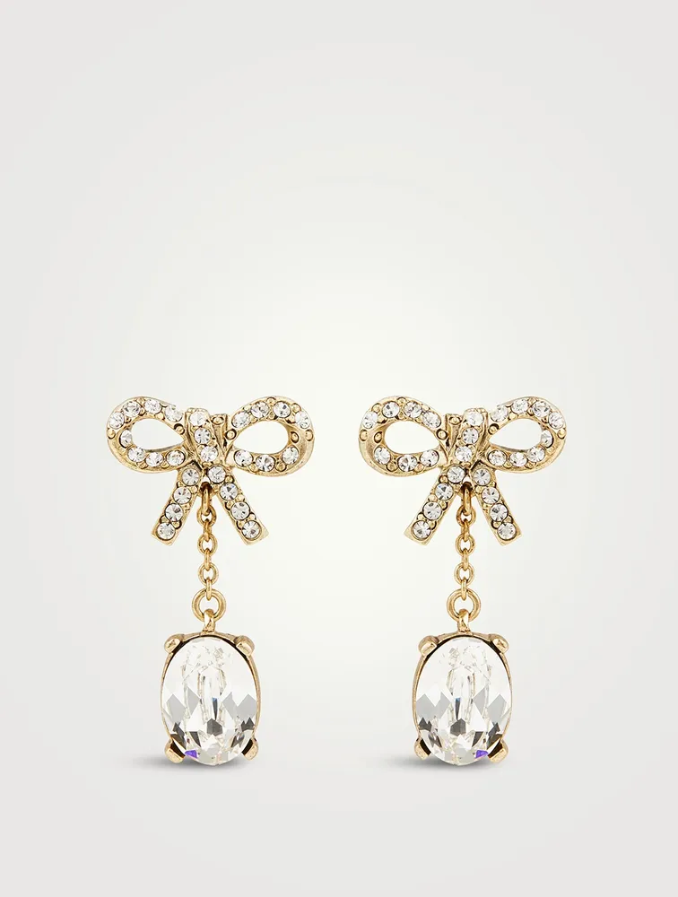 Bow Earrings With Crystals