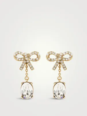 Bow Earrings With Crystals