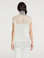 Open Grid Tunic Blouse