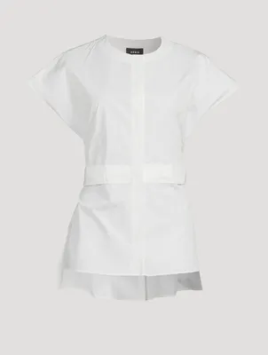 Cotton And Silk Blouse With Knotted Sash