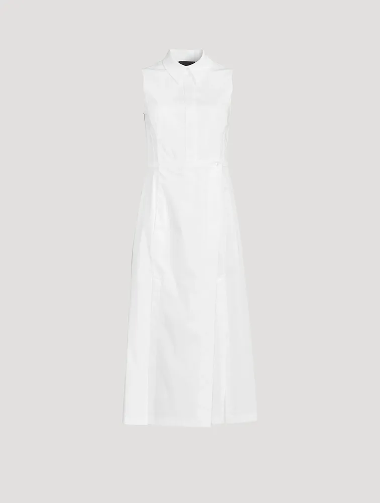 Sleeveless Poplin Shirt Dress