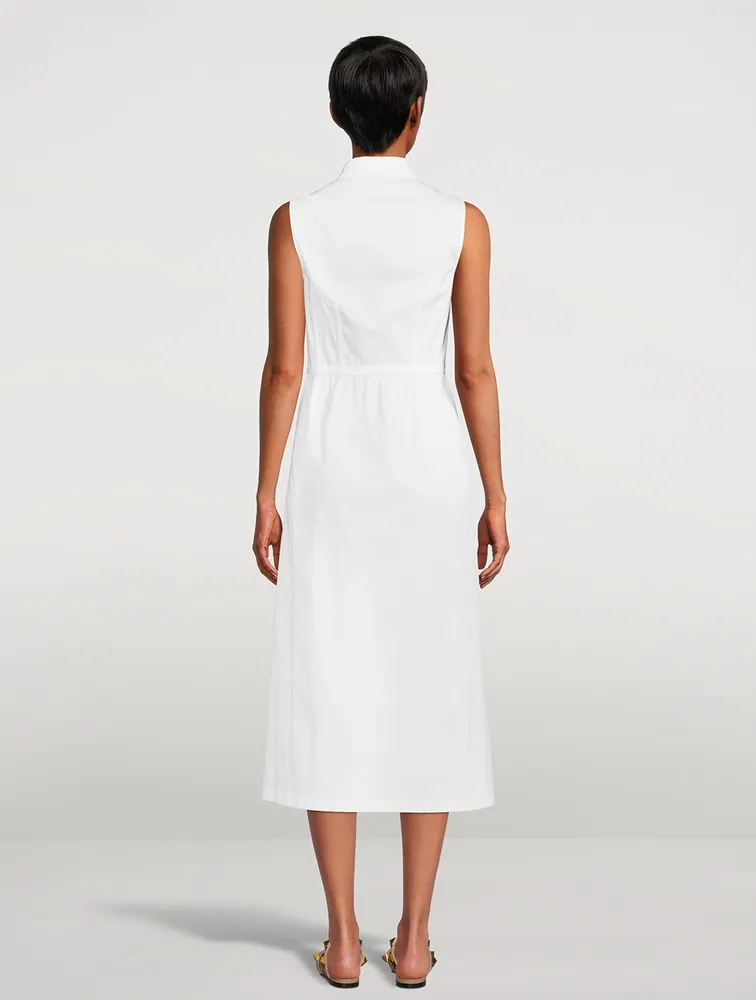 Sleeveless Poplin Shirt Dress