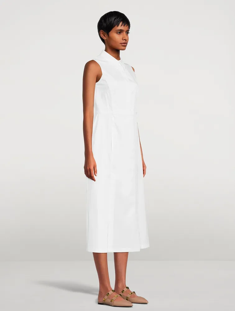 Sleeveless Poplin Shirt Dress