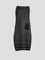 Sleeveless Sheath Dress In Trapezoid Print