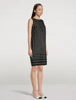 Sleeveless Sheath Dress In Trapezoid Print